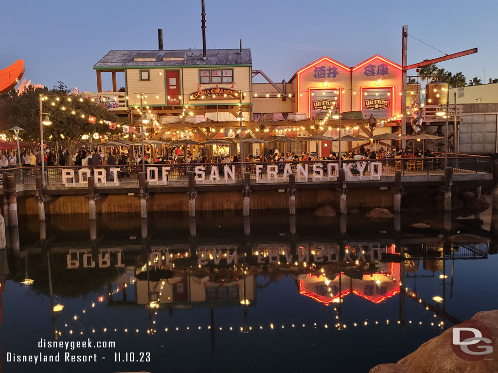 The Port of San Fransokyo sign was not on this evening.