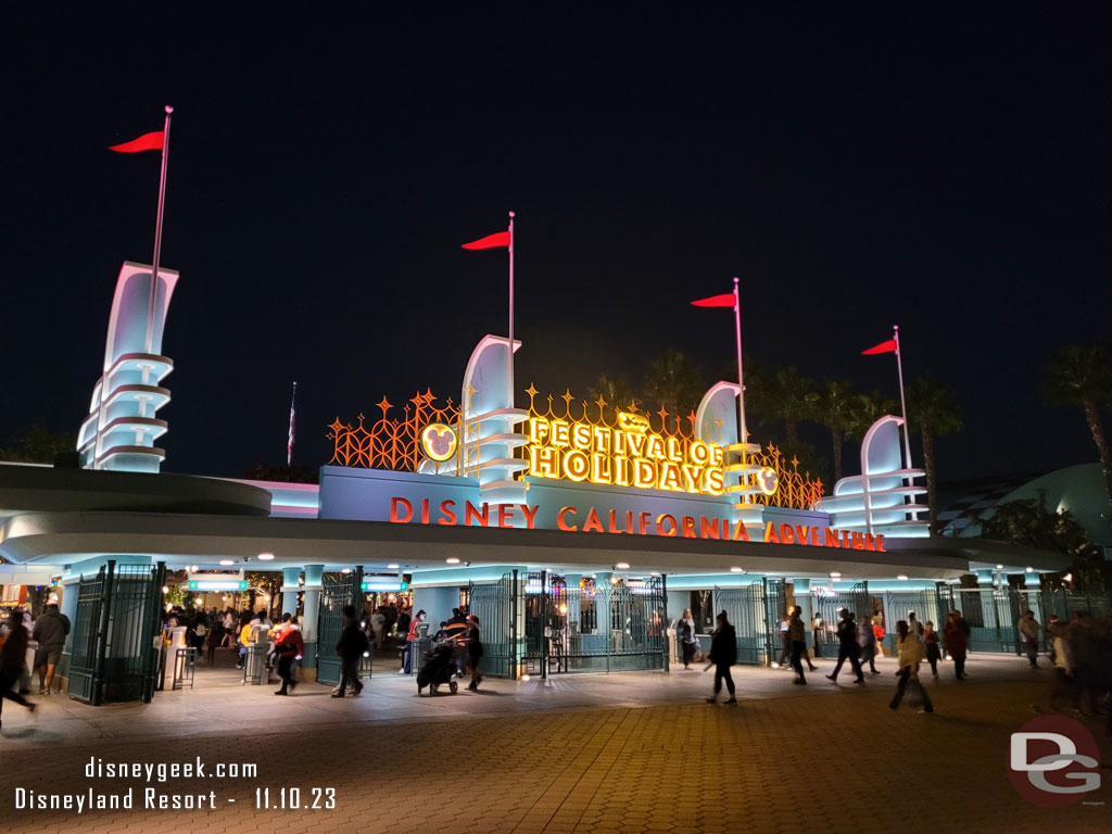 8:03pm - Back to Disney California Adventure