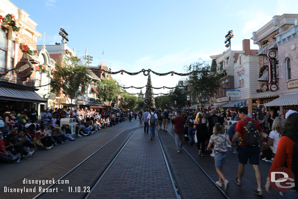 3:33pm - Main Street USA is preparing for the parade... time to find a spot for the parade since it just stepped off.