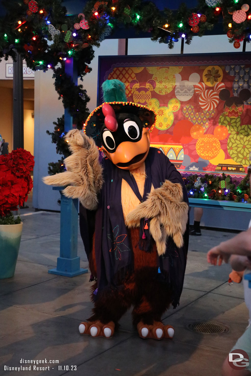 Clara Cluck greeting guests as part of Festival of Holidays