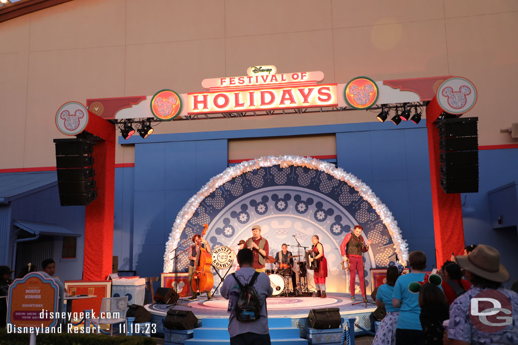 Mostly Kosher has their own stage outside Stage 12 in Hollywood Land this year for Festival of Holidays at Disney California Adventure