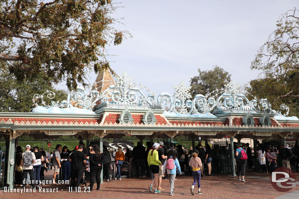 Pumpkins are long gone now and snow has replaced them.  Today the holiday season officially started at Disneyland.