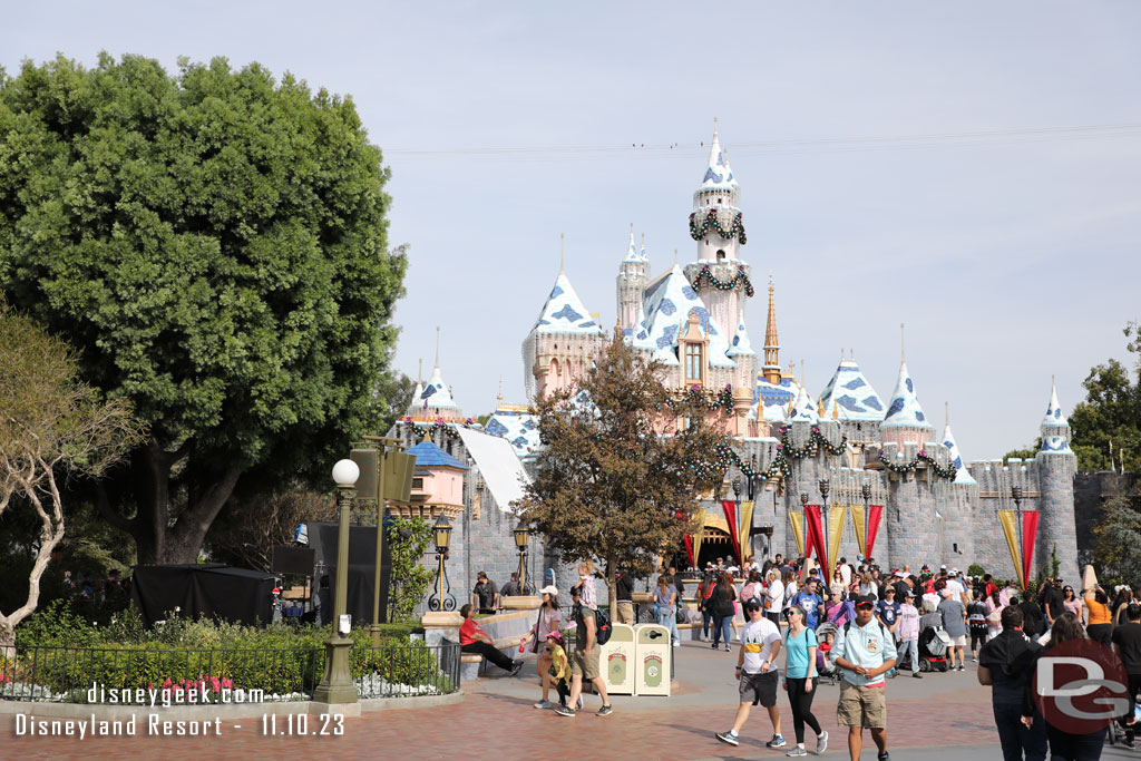 Filming on the west side of the castle, today is a media day for the holiday kickoff