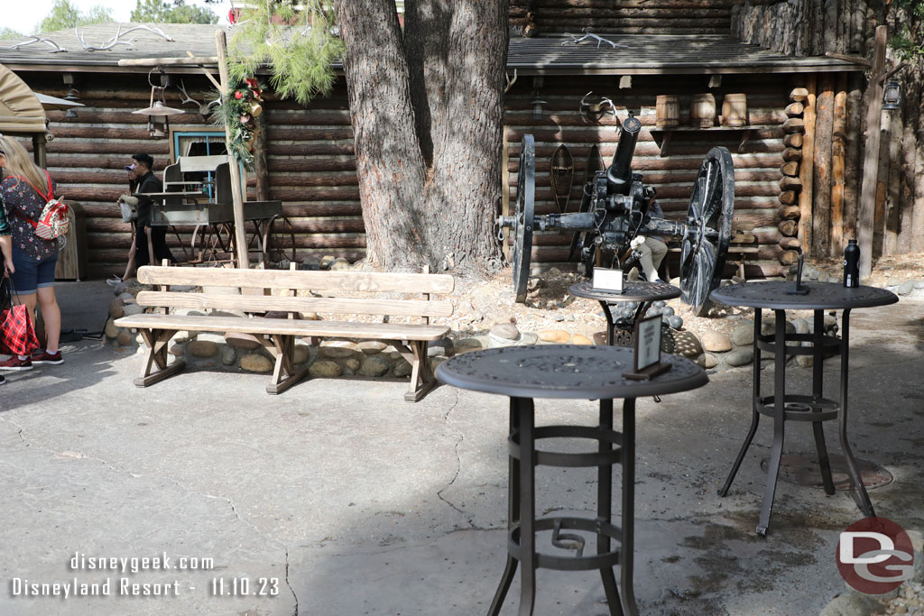 Tables are set up around the area and designated as pin trading