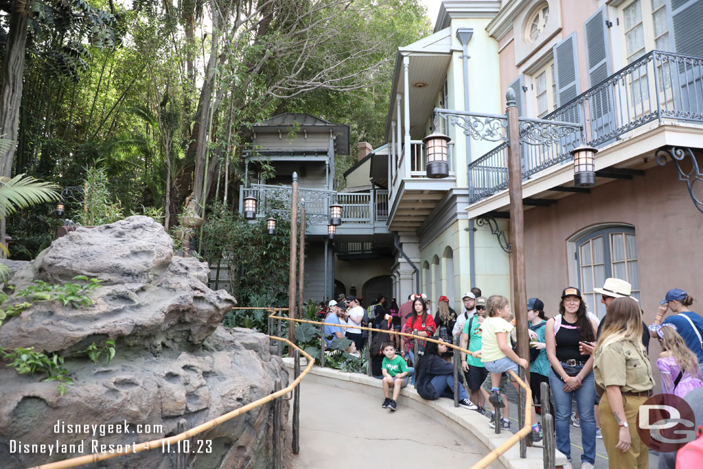 On the right the queue, the left is the entrance ramp.  They were spacing groups out to minimize congestion