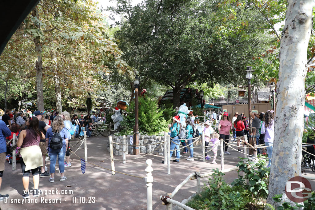 The queue was mostly empty for the Pooh gang or Santa