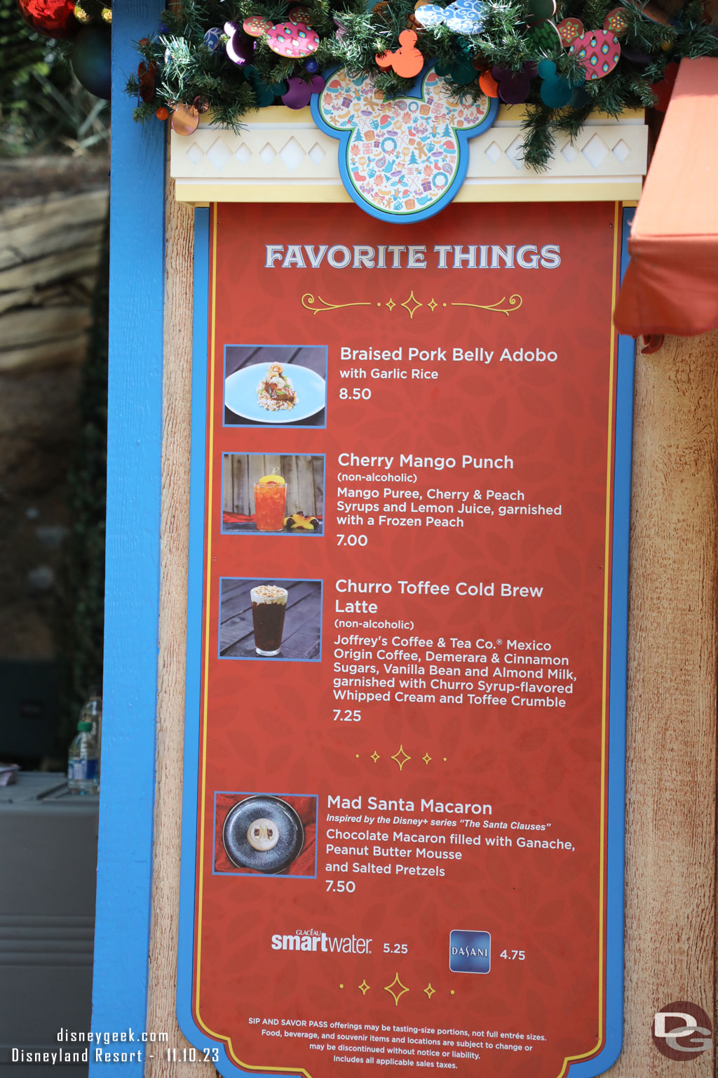 Favorite Things Marketplace Menu