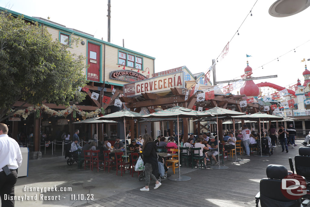 San Fransokyo Square has Christmas decorations, but they are holdovers from the Pacific Wharf