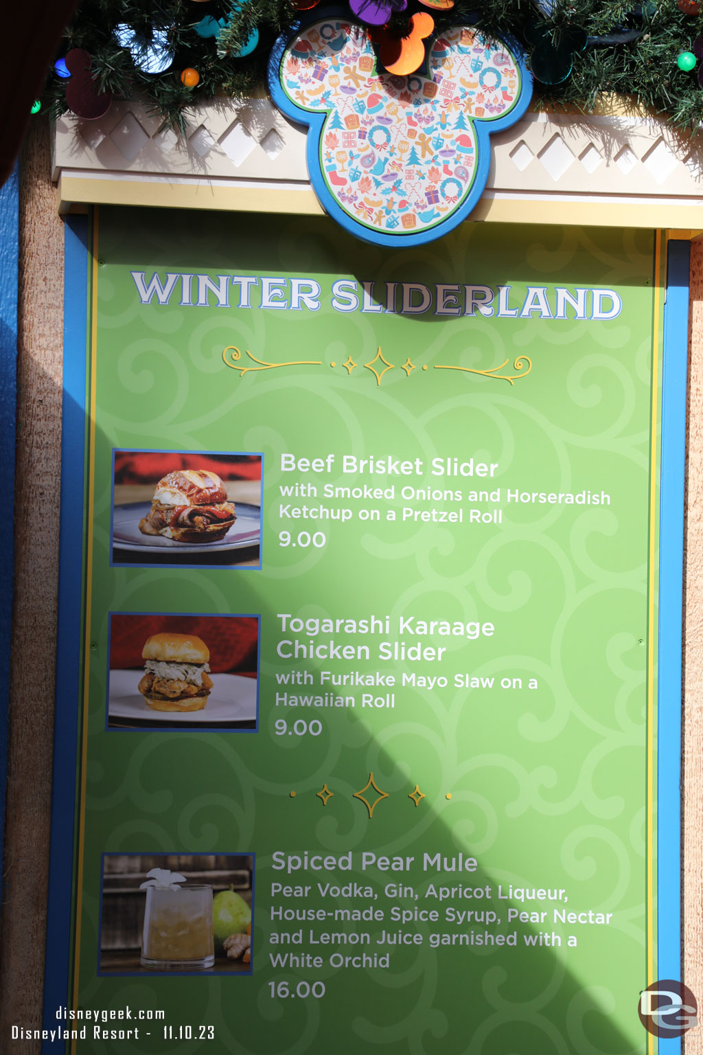 Winter Sliderland Marketplace Menu