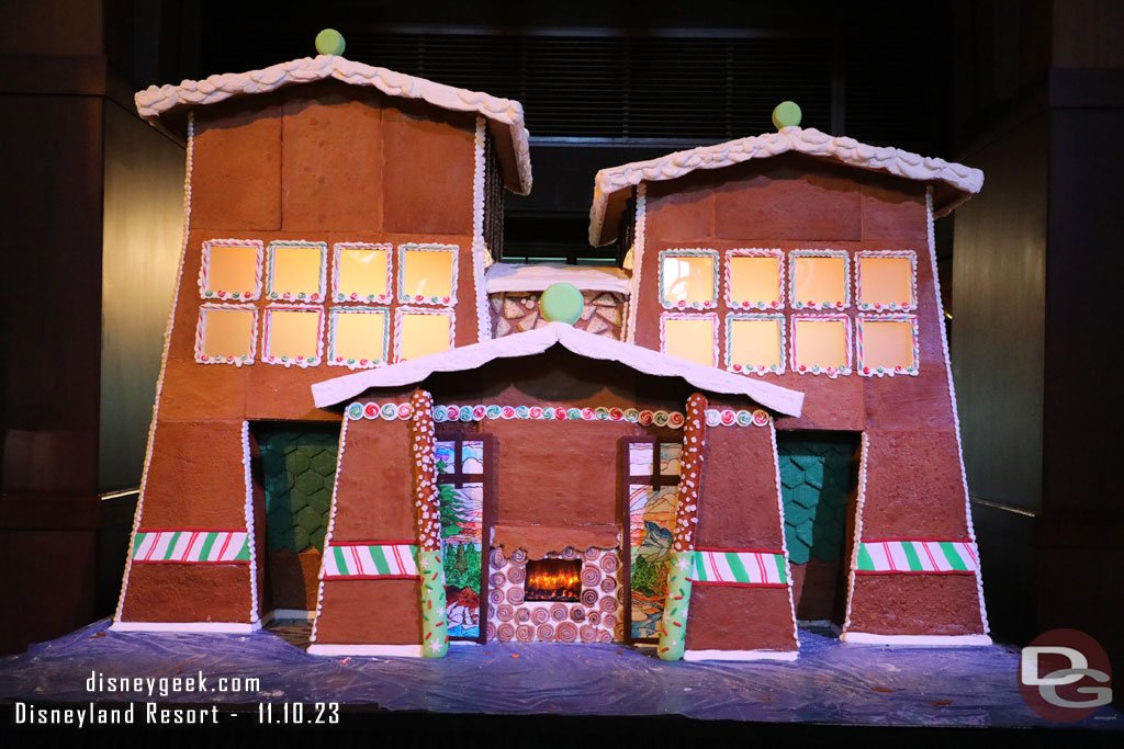 The Grand Californian Hotel gingerbread display is under construction