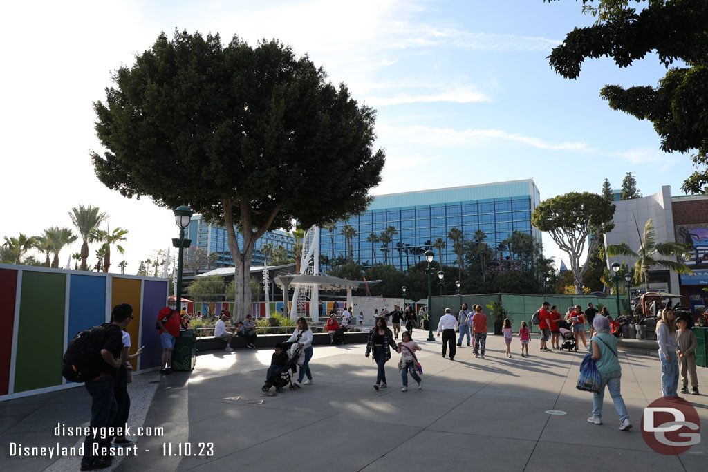 The new lawn area opened today and fences have shifted around for the concrete work. 