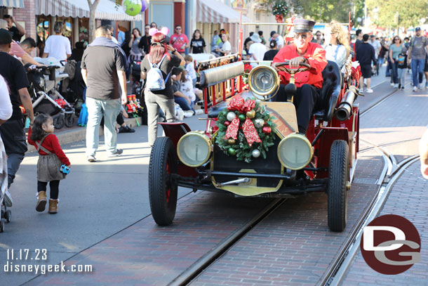 Disneyland Firetruck making its way through the park