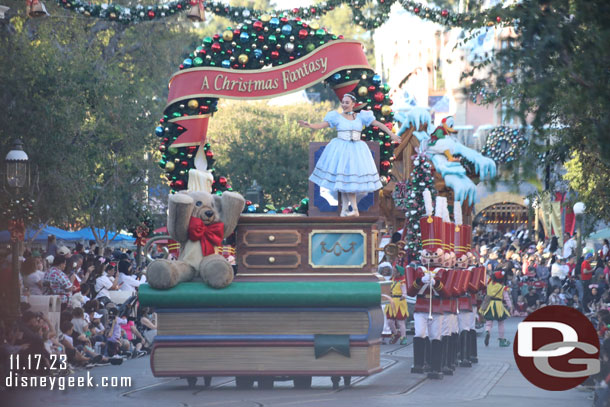 3:45pm - A Christmas Fantasy parade arriving on Main Street USA