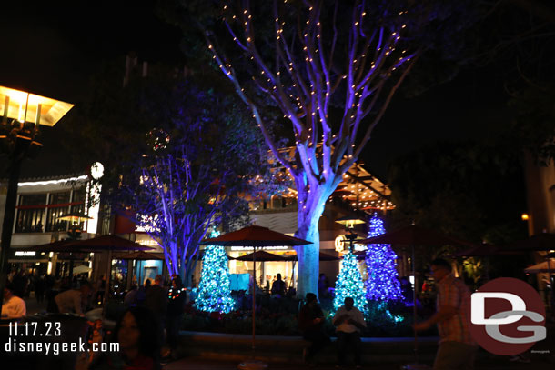 Downtown Disney trees and holiday decorations