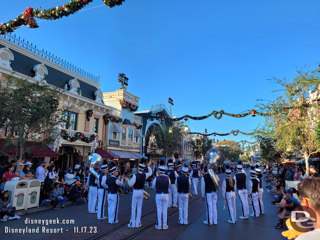 The Disneyland Band performing before the parade