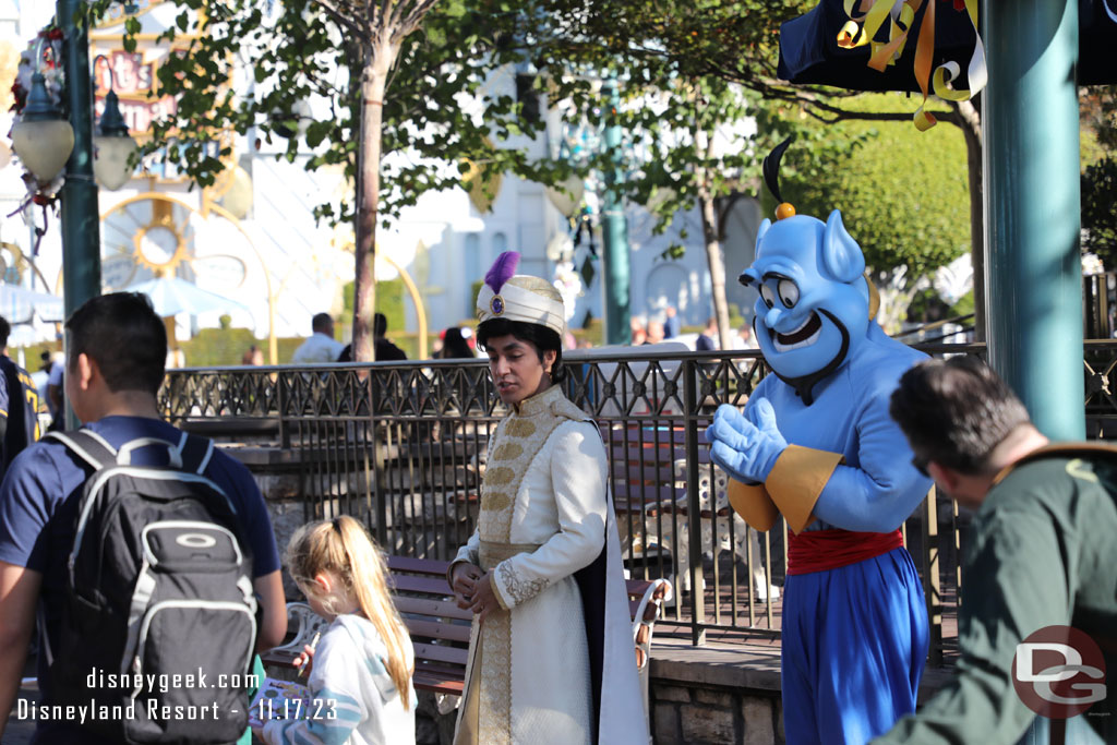 Prince Ali and Genie out in small world mall.