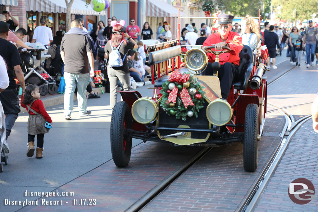 Disneyland Firetruck making its way through the park