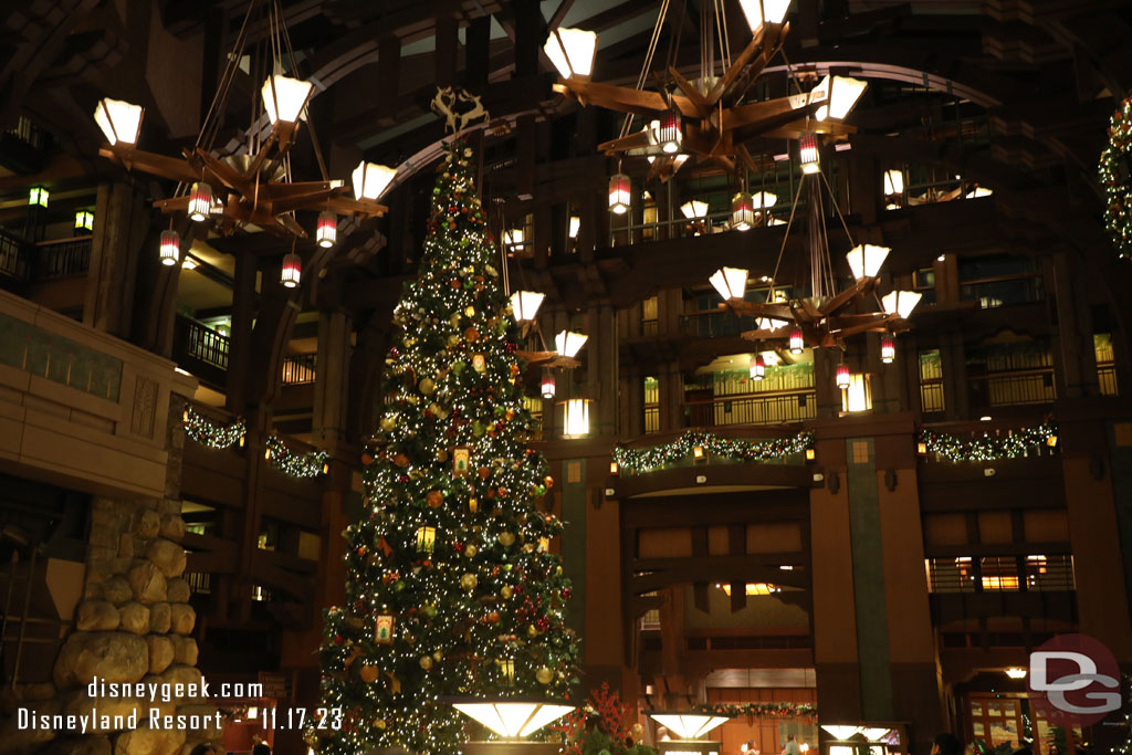 The tree is up in the lobby too.