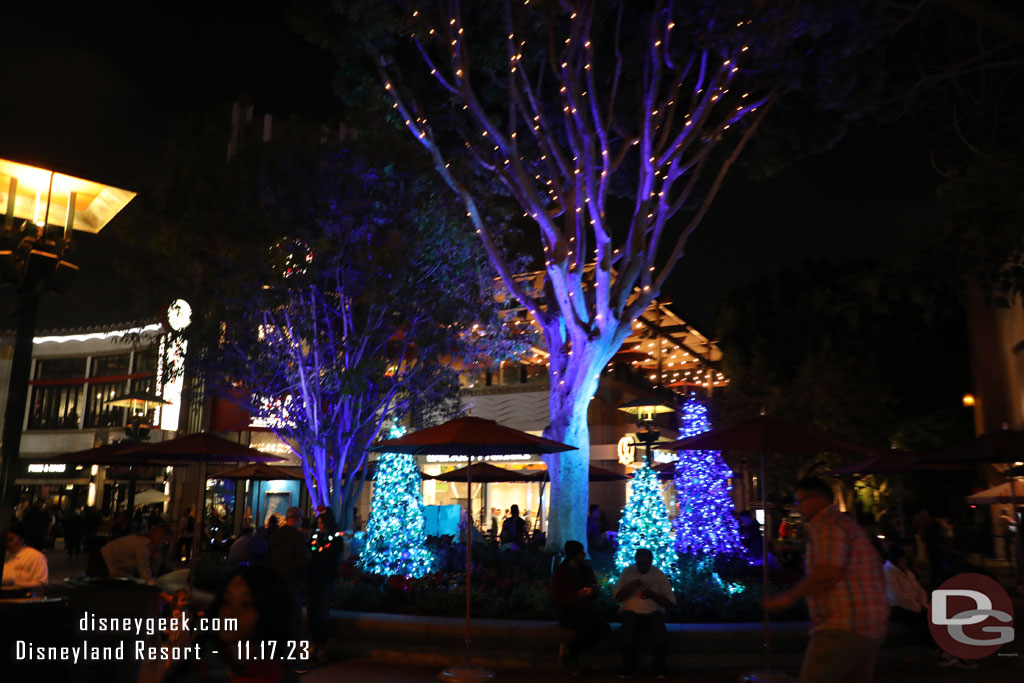 Downtown Disney trees and holiday decorations