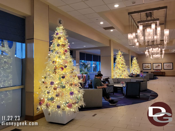 Trees by the front desk area