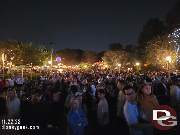 The crowd in the hub after the Wintertime Enchantment