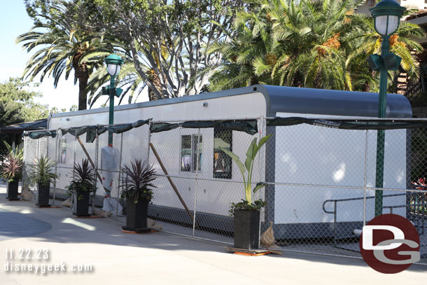 The temporary building next to Star Wars Trading Post, assuming this will be the temporary Earl of Sandwich location.