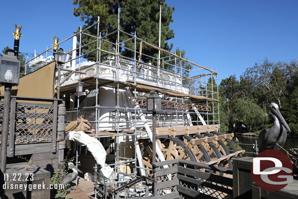 The Mark Twain Riverboat renovation continues.