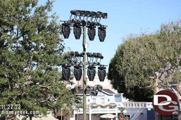 Lighting set up for the Candlelight Ceremony in a little over a week.