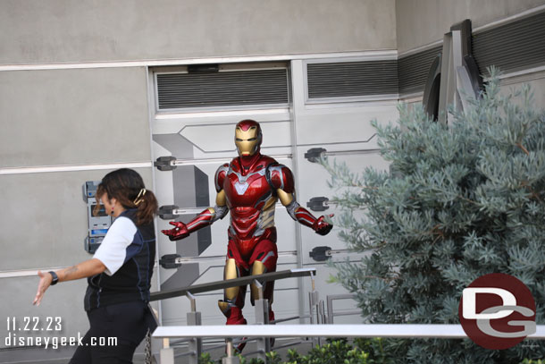 Iron Man greeting guests