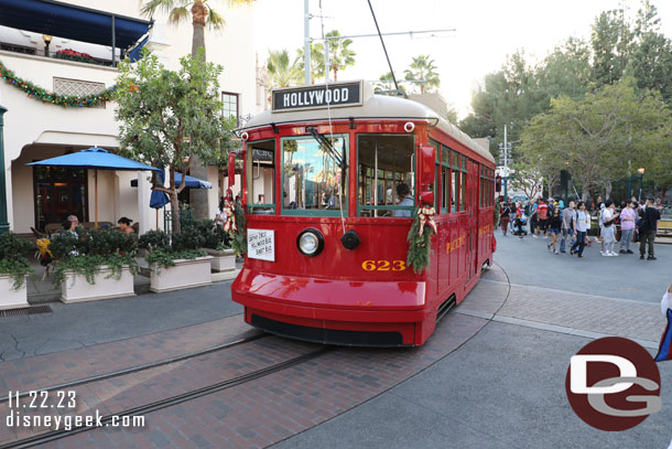 A Red Car traveling along