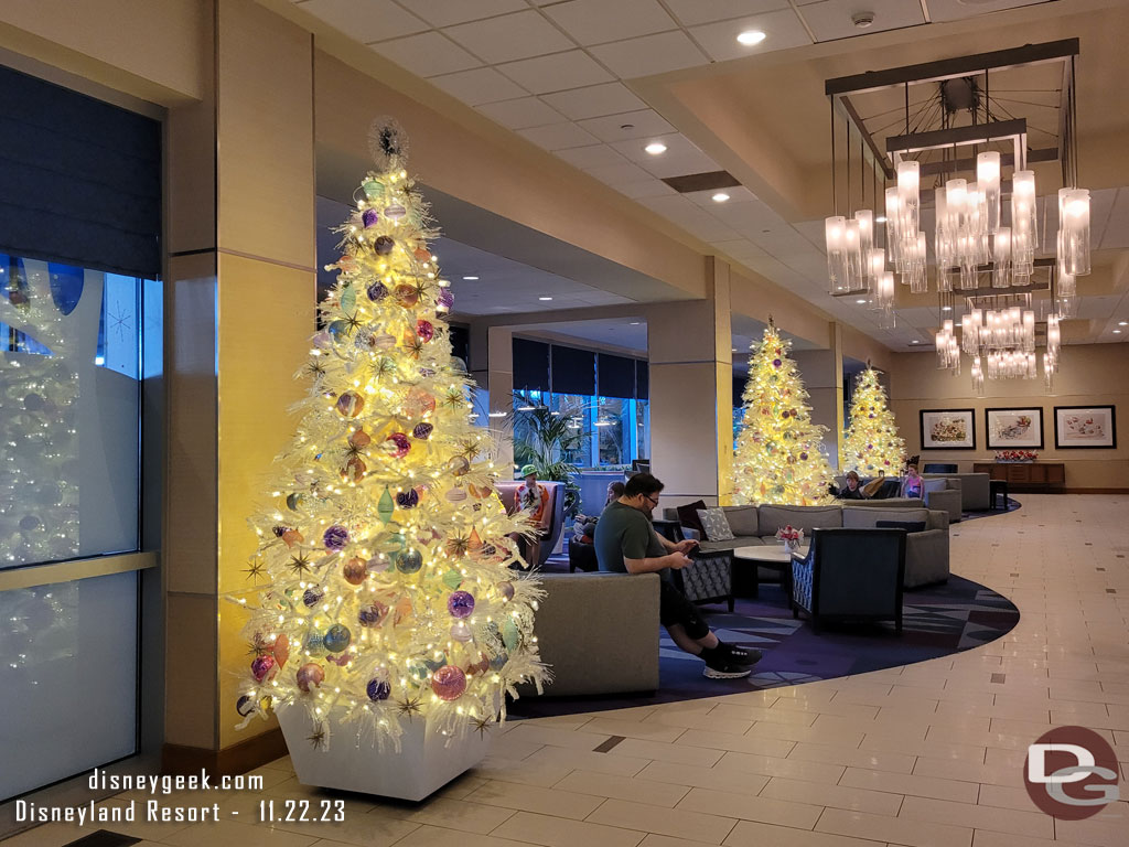 Trees by the front desk area