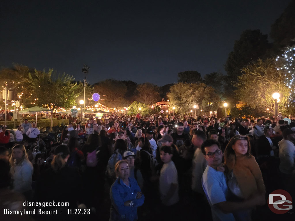 The crowd in the hub after the Wintertime Enchantment