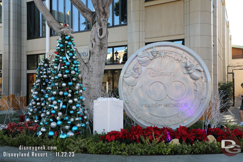 The Disney100 medallions are still up.