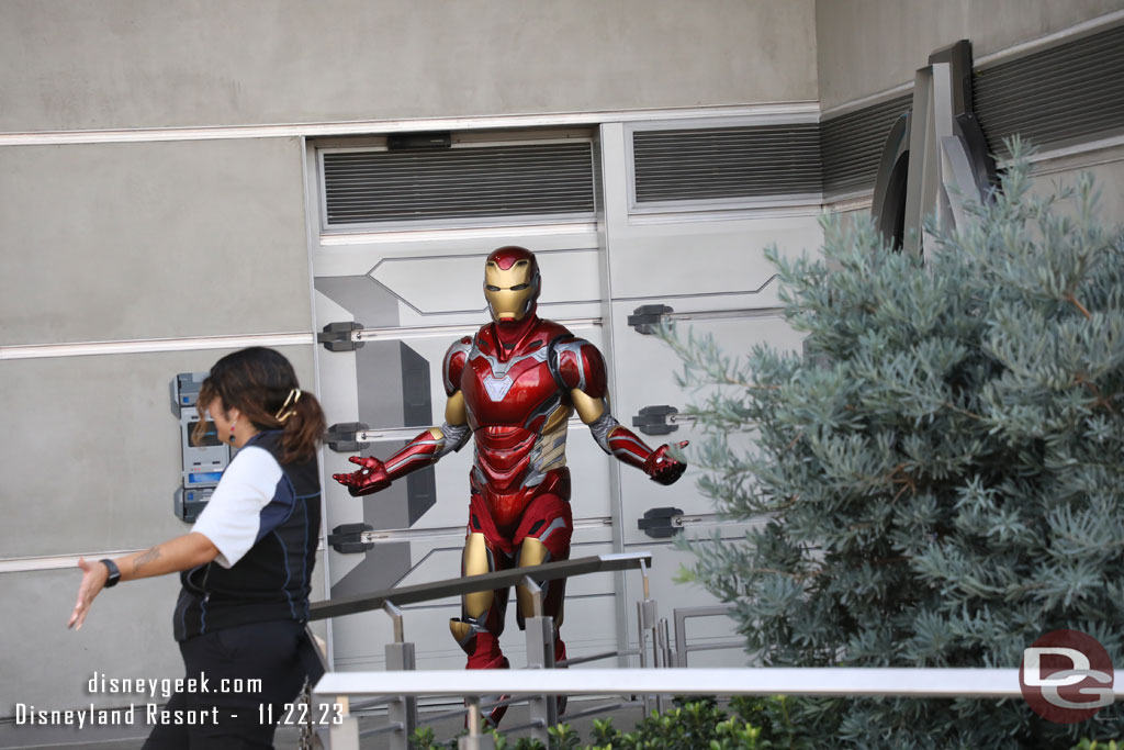 Iron Man greeting guests