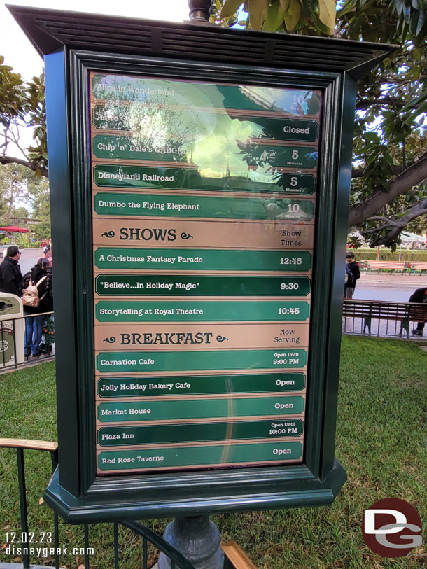 8:38am - Some Disneyland Wait times