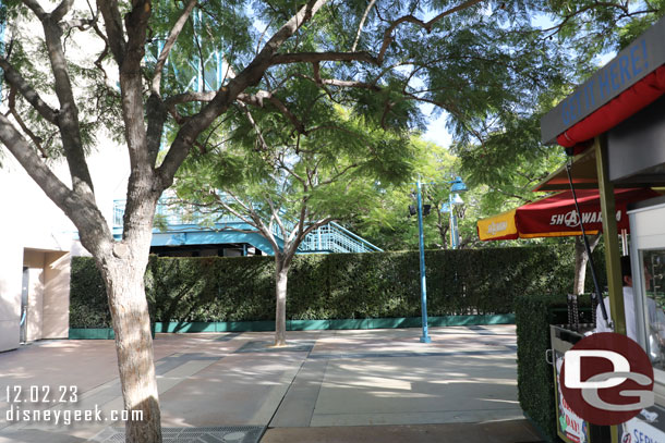 Walls up for an event in the Hyperion Courtyard