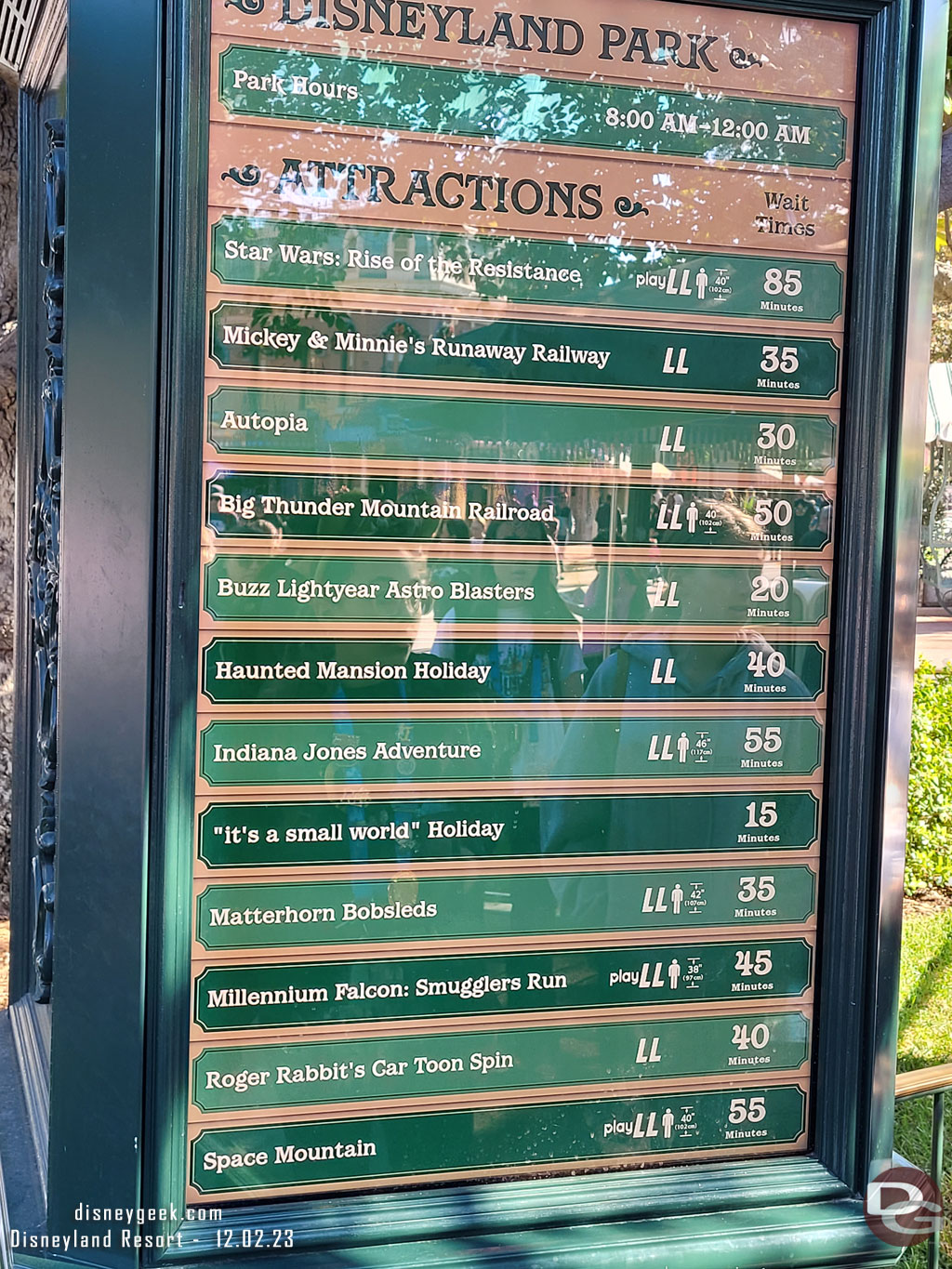 11:16am - Disneyland wait times