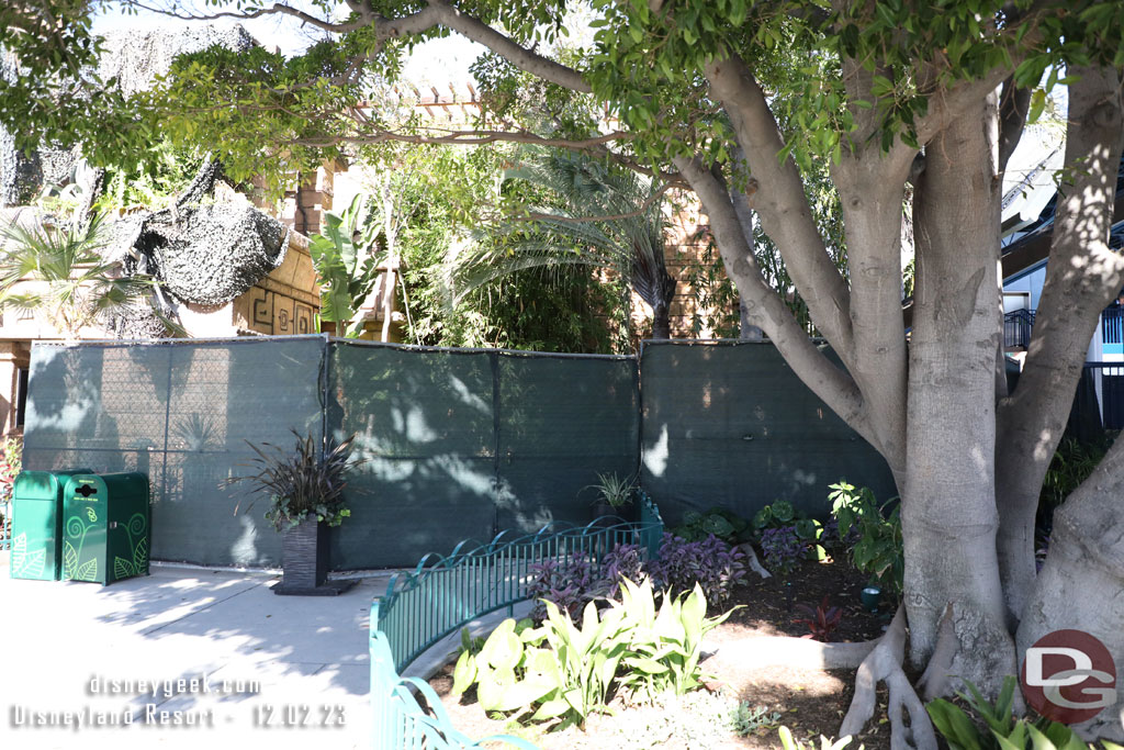 Fences up near the Star Wars Trading Post and Monorail Station