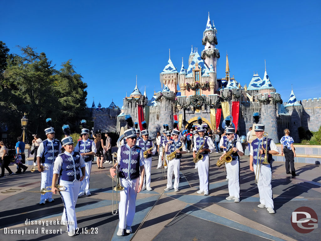 Caught up with the Disneyland Band in front of Sleeping Beauty Castle.