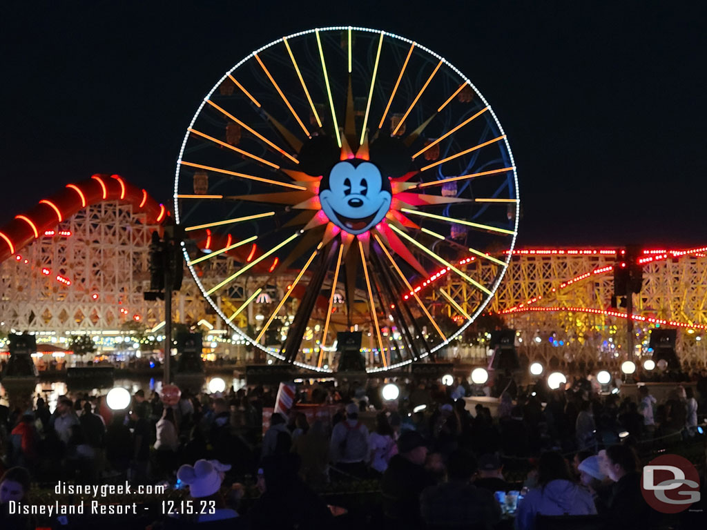 8:48pm - Found a spot for World of Color Season of Light