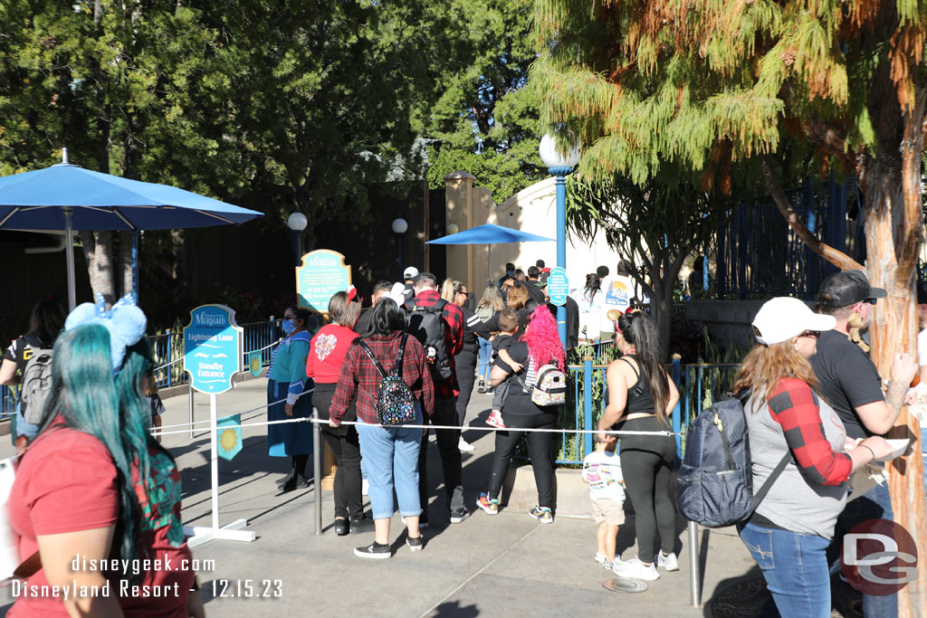 The Little Mermaid was posted at 20 minutes and filled some of the extended queue.