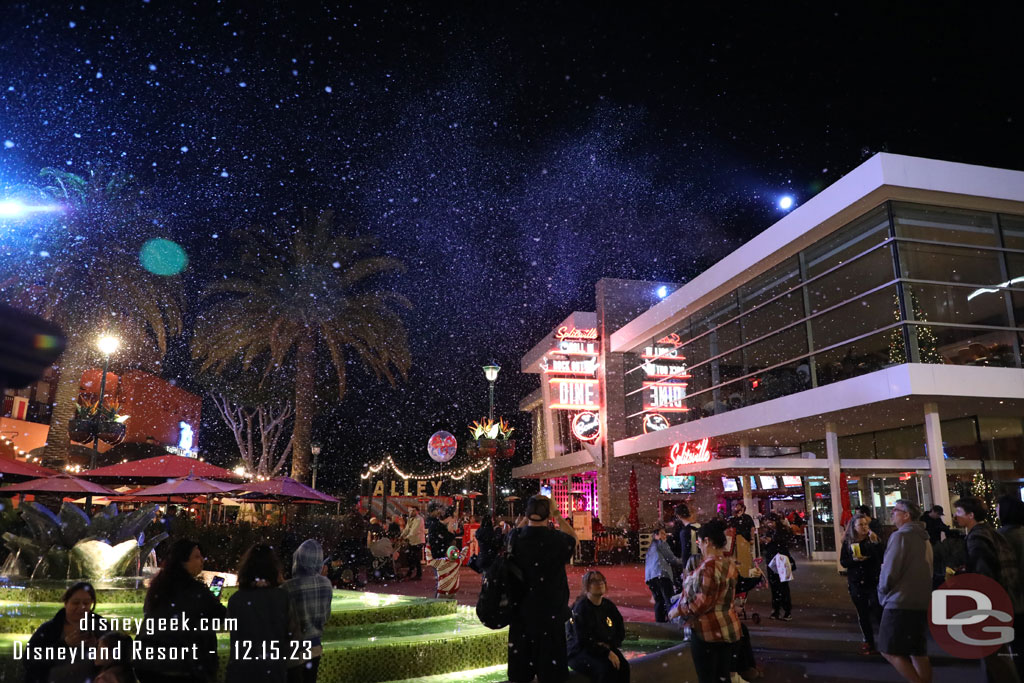 Snow fall in Downtown Disney