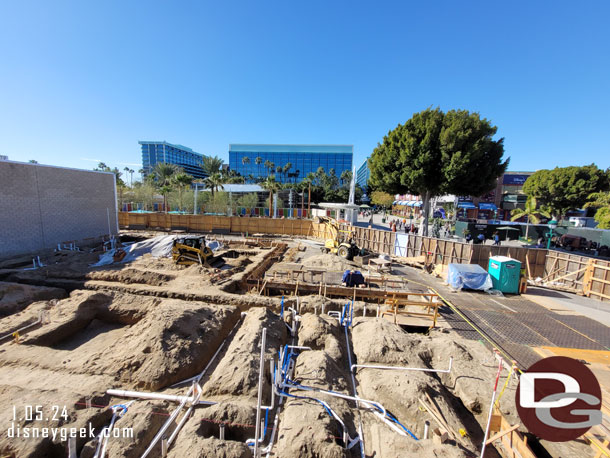 A lot of trenches and utility work in this corner still.