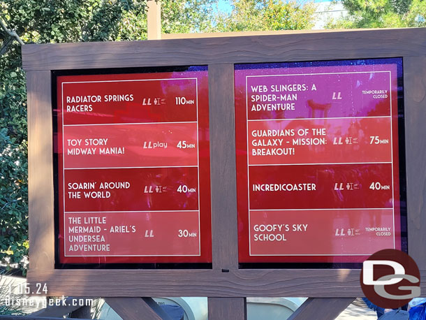 12:27pm - Another look at DCA wait times