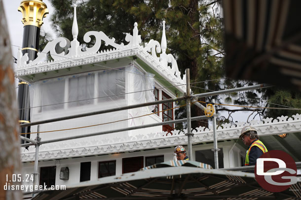 A couple of workers were inspecting the Mark Twain, no signs of other work going on this morning.