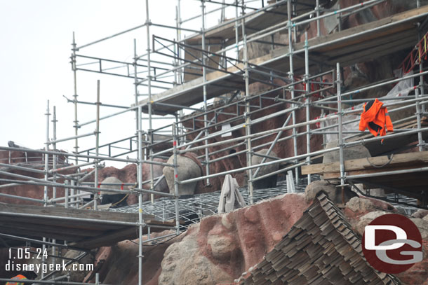 Several portions of the mountain are still cut open and have exposed rebar waiting for concrete