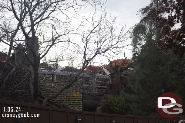 Looks like they will be enclosing a portion of the flume.  Steel has been erected on this portion visible from near the meet and greet area.