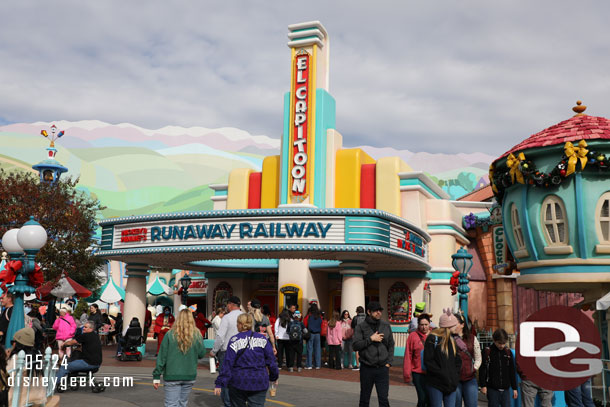 Runaway Railway was down.  The scaffolding that was up behind it is gone and no substantial changes jump out on a first look.