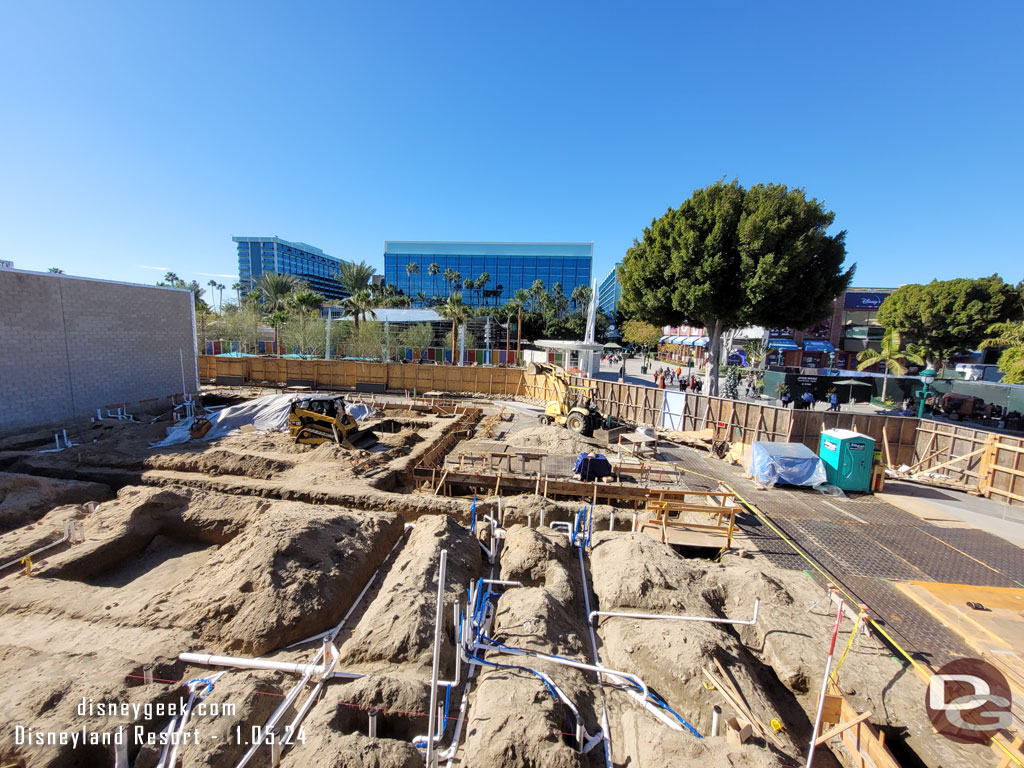 A lot of trenches and utility work in this corner still.