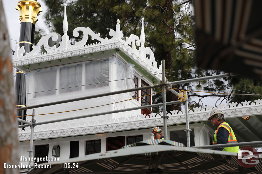 A couple of workers were inspecting the Mark Twain, no signs of other work going on this morning.